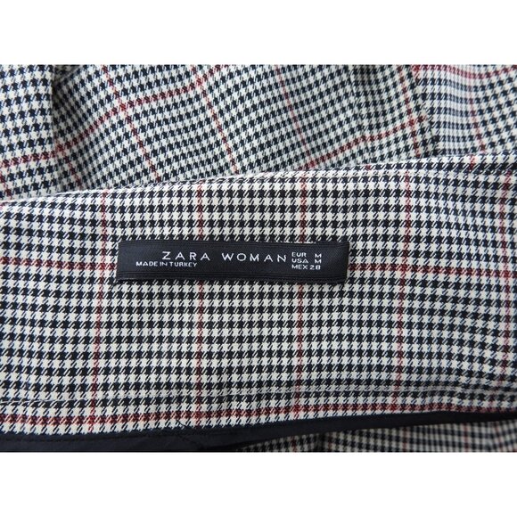 ZARA Woman Sz M Plaid Culottes Skirt Pants Midi Wide Leg High Waist Houndstooth - Picture 6 of 6